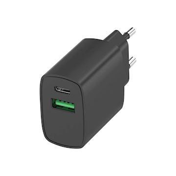 Musthavz GoEasy PD Charger USB-A + USB-C 20W, black